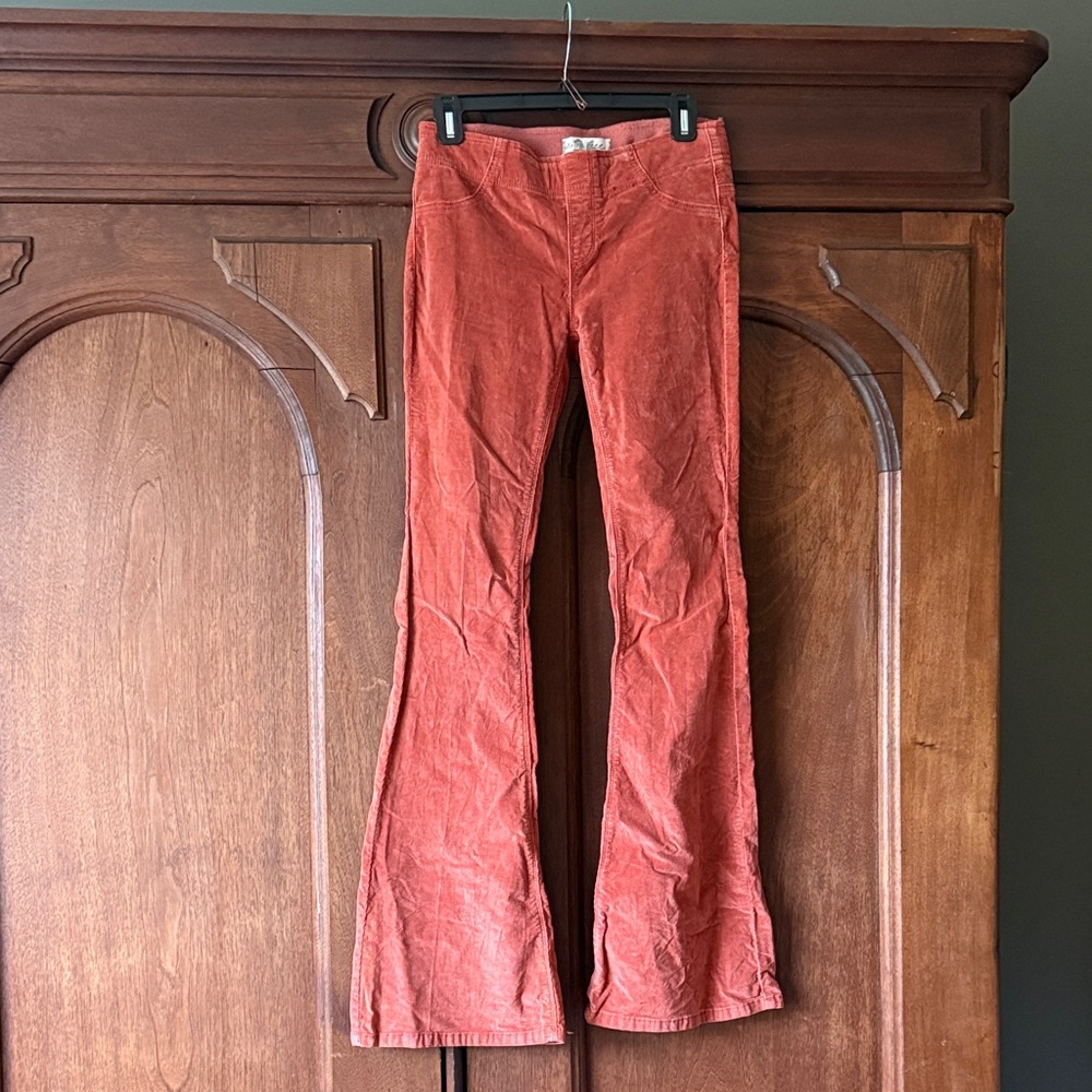 “We The Free” Flared Low-rise Corduroy Jeans - Rust Orange